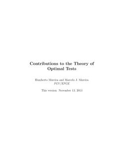 Contributions to the Theory of Optimal Tests - Economics