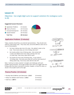 Grade 1 Mathematics Module 4, Topic D, Lesson 15