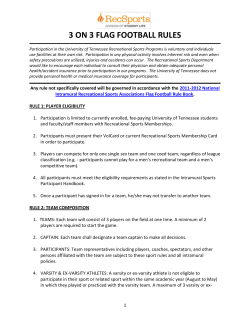 3 on 3 flag football rules - The University of Tennessee, Knoxville
