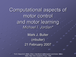 Computational aspects of motor control and motor