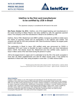 IntelCav is the first card manufacturer to be certified by JCB in Brazil