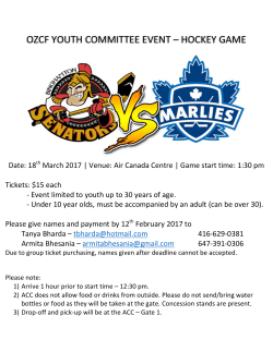 OZCF YOUTH COMMITTEE EVENT &ndash; HOCKEY GAME