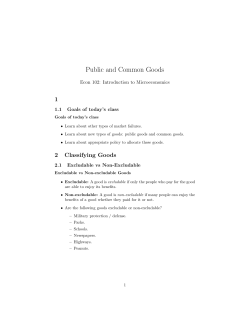 Public and Common Goods