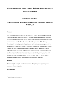 Plasma-Catalysis - The University of Manchester
