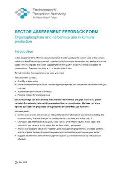 sector assessment feedback form - Environmental Protection Authority