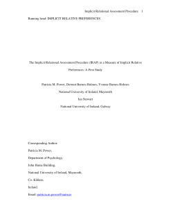 Implicit Relational Assessment Procedure 1 Running head