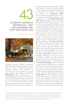 celebrate america`s birthplace&mdash;visit williamsburg and