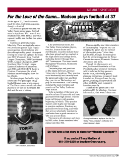 For the Love of the Game... Madson plays football at 37