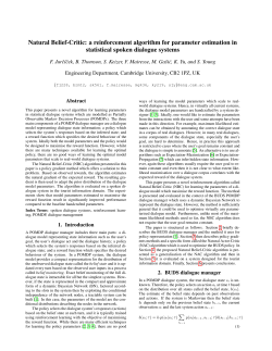 Natural Belief-Critic: a reinforcement algorithm for parameter