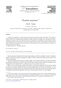 Position auctions - University of California, Berkeley