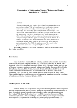 Knowledge and teaching - Malaysian Online Journal of Educational