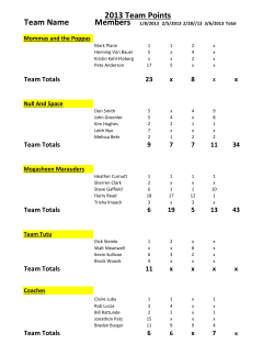 2013 Team Points