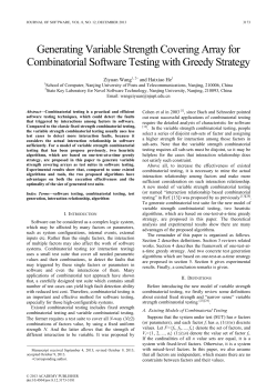 Generating Variable Strength Covering Array for Combinatorial