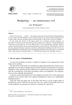Budgeting * an unnecessary evil - Rijnland