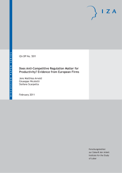 Does Anti-Competitive Regulation Matter for Productivity?