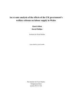 An ex-ante analysis effects of the UK Government`s welfare reforms