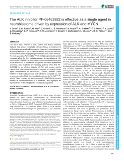 The ALK inhibitor PF-06463922 is effective as a single agent in