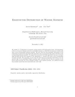 Eigenvector Distribution of Wigner Matrices