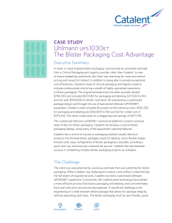 case study Uhlmann ups1030et The Blister Packaging