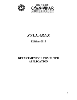 SYLLABUS Edition-2015 DEPARTMENT OF COMPUTER