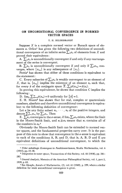 ON UNCONDITIONAL CONVERGENCE IN