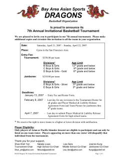 Team awards will be given to the Tournament