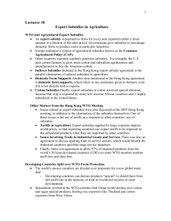 Lecturer 10 Export Subsidies in Agriculture - uc