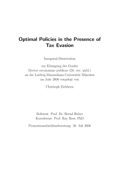 Optimal Policies in the Presence of Tax Evasion