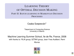 Learning Theory of Optimal Decision Making