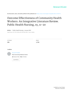 Outcome Effectiveness of Community Health Workers: An