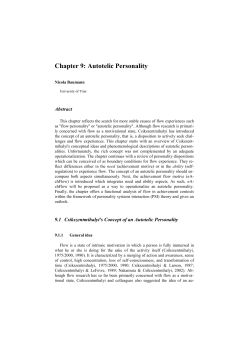 Chapter 9: Autotelic Personality