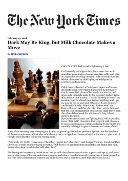 Dark May Be King, but Milk Chocolate Makes a Move