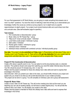 AP World History &ndash; Legacy Project