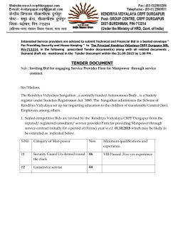 Inviting Bid for engaging Service Provider Firm for Manpower