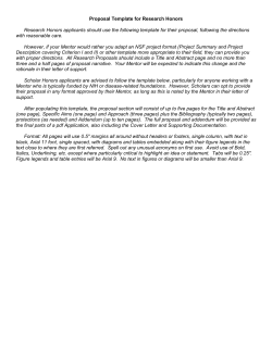 Proposal Template for Research Honors