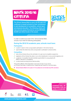 School Games Mark Criteria 2015-16