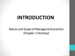 Introduction: Nature and Scope of Managerial Economics (Chapter 1)