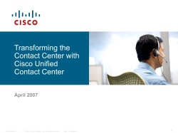 Cisco Unified Contact Center Enterprise