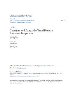 Causation and Standard of Proof From an Economic Perspective
