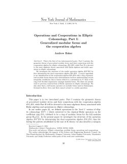 New York Journal of Mathematics Operations and Cooperations in