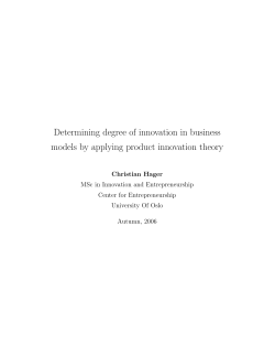Determining degree of innovation in business models by
