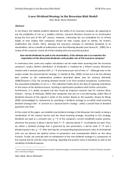 A new Dividend Strategy in the Brownian Risk Model1