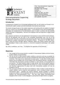 Internationalisation Supporting Strategy