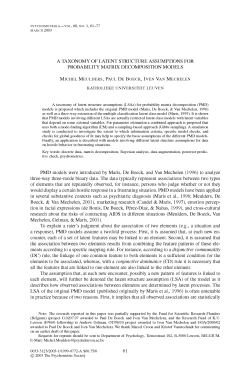 A taxonomy of latent structure assumptions for