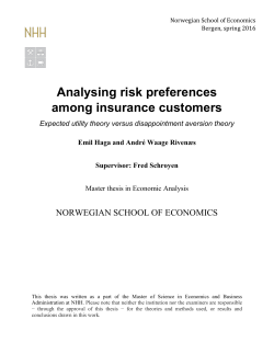 Analysing risk preferences among insurance customers