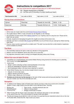 Instructions to competitors 2017