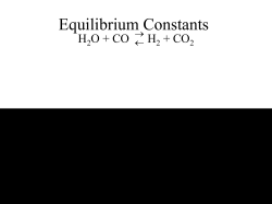 Equilibrium Constants