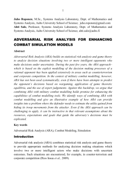 adversarial risk analysis for enhancing combat simulation