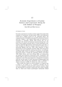 Economic experiments to examine fairness and cooperation among