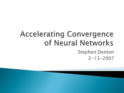 Speeding Convergence of Neural Networks